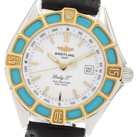 BREITLING Lady J D52065 Date YG bezel white Dial Quartz Ladies Watch_884549 - Picture 1 of 6